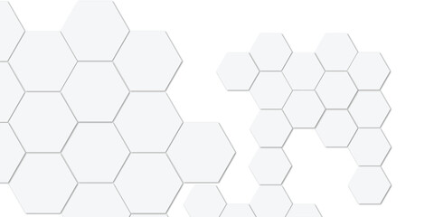 Abstract technology white and grey geometric hexagon shape on transparent background vector.