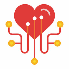 vector illustration of a heart with key