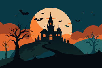 halloween night landscape
