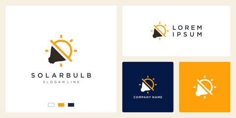 Solar bulb logo design template