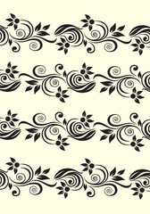 Intricate Black Floral Pattern - Elegant Repeating Decorative Design!