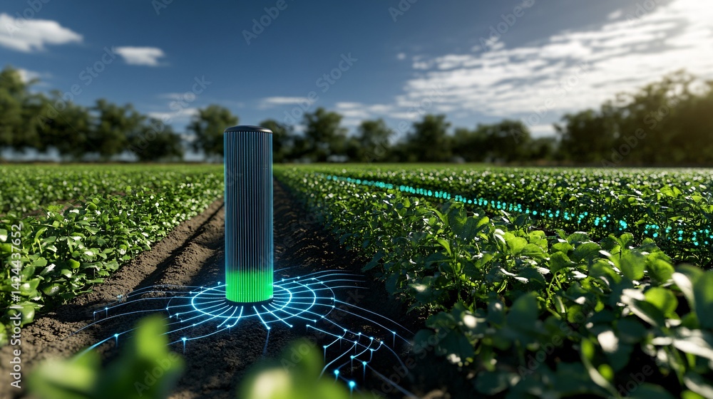Poster Smart farming technology monitoring crops using sensor data and wireless communication