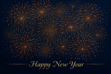 Happy New Year et feux d'artifice 