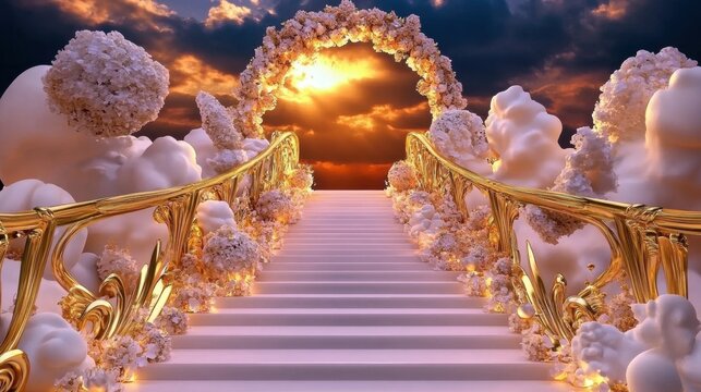 Stairway to Heaven: Golden Gate to Celestial Light - Powered by Adobe