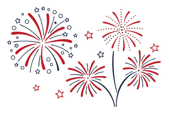 firework icon set, happy new year firework icons bundle vector
