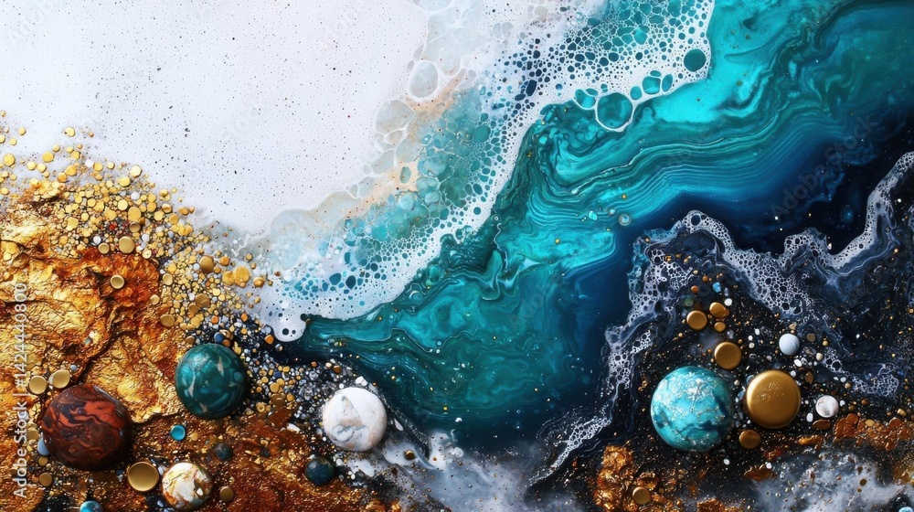 Poster abstract painting with a combination of different colors and textures. the background is predominant