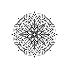 black and white mandala