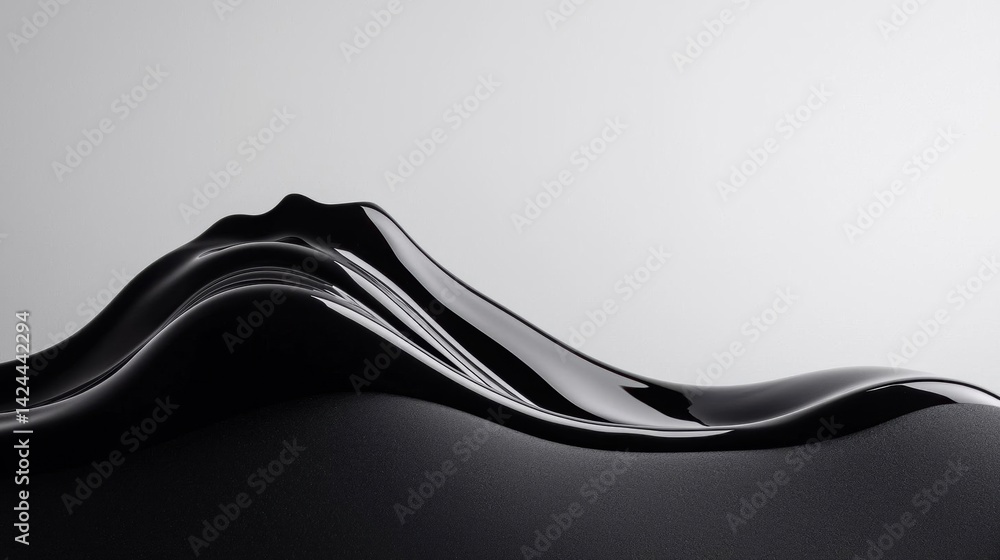 Fototapete black and white abstract background with a wave-like shape in the center. the wave appears to be mad