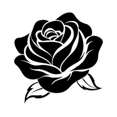 This is a stylized black and white flower illustration, perfect for:

 Tattoo designs
 Stickers or decals
 T-shirt prints
 Laser cutting or engraving patterns