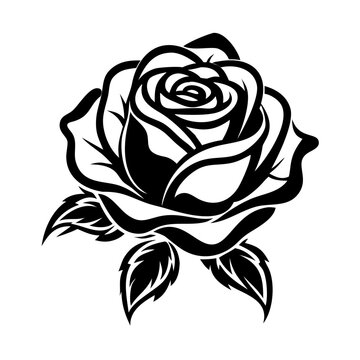 This is a stylized black and white flower illustration, perfect for:

 Tattoo designs
 Stickers or decals
 T-shirt prints
 Laser cutting or engraving patterns