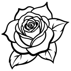 This is a stylized black and white flower illustration, perfect for:

 Tattoo designs
 Stickers or decals
 T-shirt prints
 Laser cutting or engraving patterns