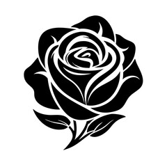 This is a stylized black and white flower illustration, perfect for:

 Tattoo designs
 Stickers or decals
 T-shirt prints
 Laser cutting or engraving patterns