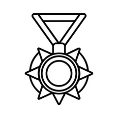 Award Medal Line Drawing White Background