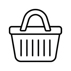Outline of Grocery Basket with White Background