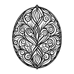Elegant Ornate Floral Design on an Egg Shape