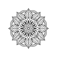 black and white mandala