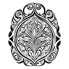 Exquisite Black and White Floral Vector Illustration