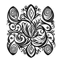 Elegant Black and White Flourish Decoration
