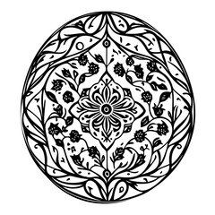 Delicate Floral Ornamentation in Circular Design