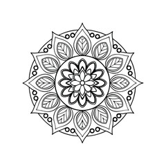 black and white mandala
