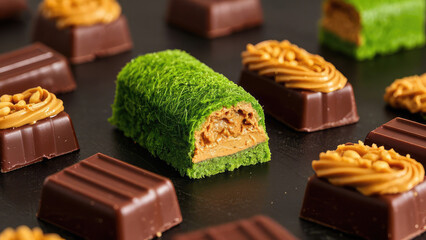 Dubai Decadent Chocolate Bar with Green Kadayif & Peanut Butter Delight