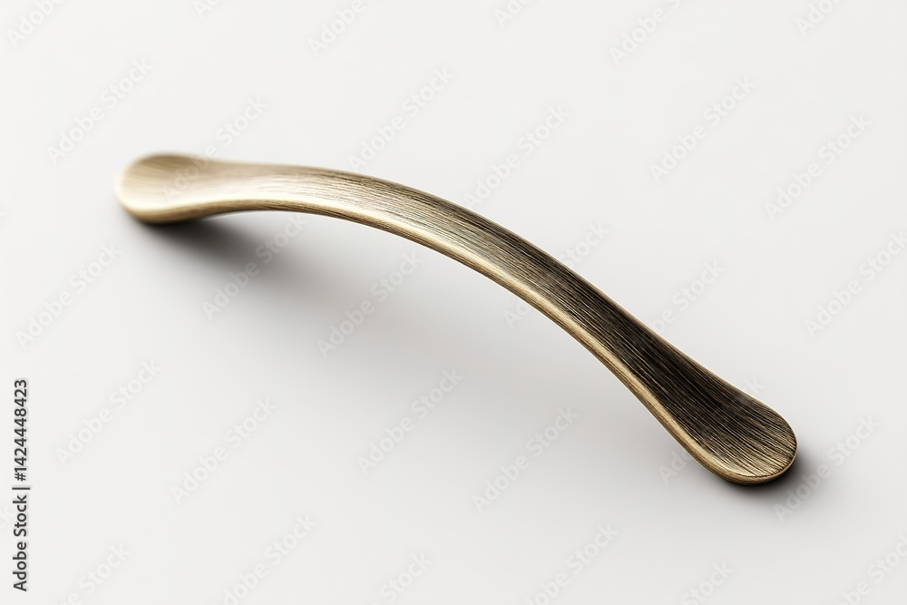 Poster elegant brass drawer handle resting on a smooth surface, showcasing its refined design and texture f