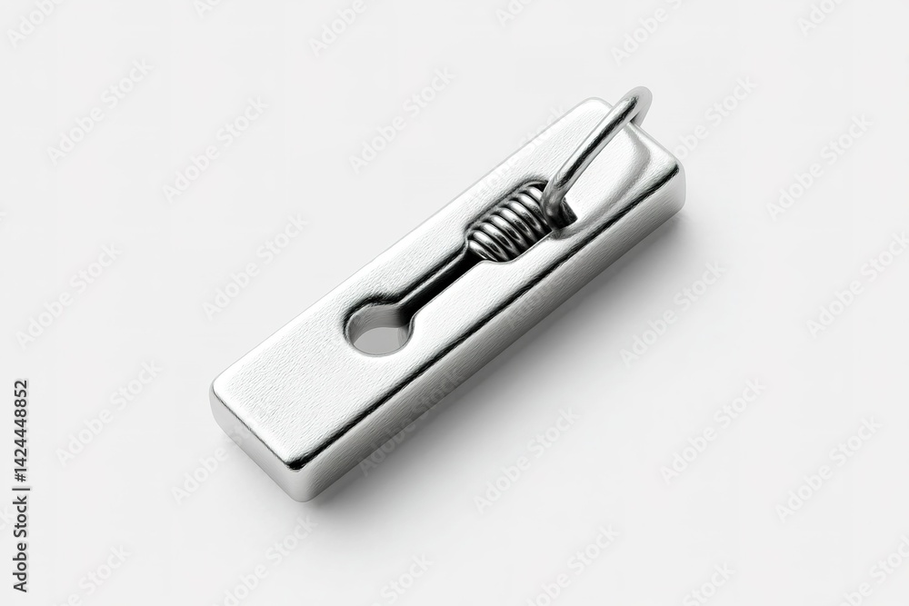 Poster metal clip with spring mechanism designed for versatile fastening and securing small objects in vari