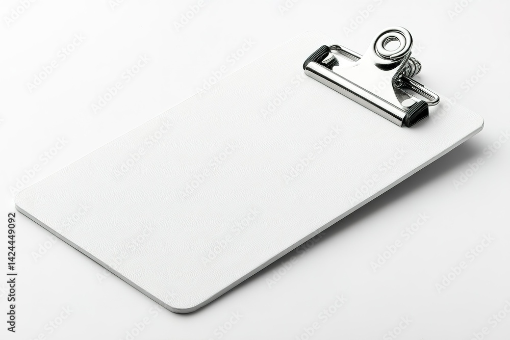 Aufkleber clipboard on a plain surface ready for notes or sketches in a creative workspace setup