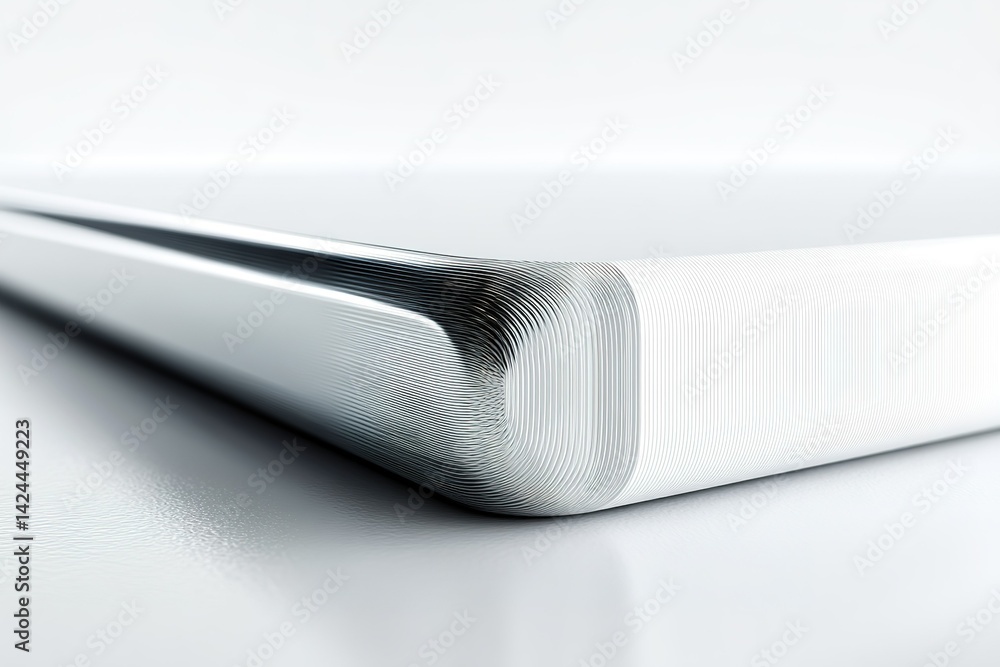 Poster sleek design of a modern device showcasing its elegant curved edges and minimalist aesthetics in a b