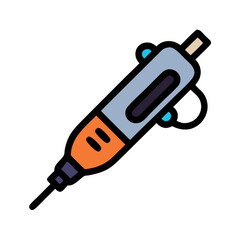 Colorful Modern Electric Screwdriver Icon on Black Background