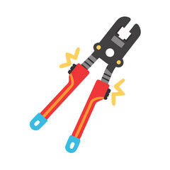 Stylized electrical pliers icon on a black background