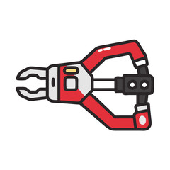 Robotic claw arm isolated on black background illustration