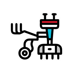 Abstract Minimalist Figure in Red, Blue, and Gray