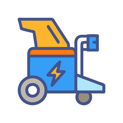 Colorful Electric Vehicle Charger, Portable, on Black Background