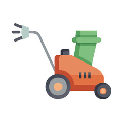 Orange Wood Chipper Illustration for Garden Clean Up