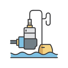 Submersible Pump Icon for Water Extraction on Black