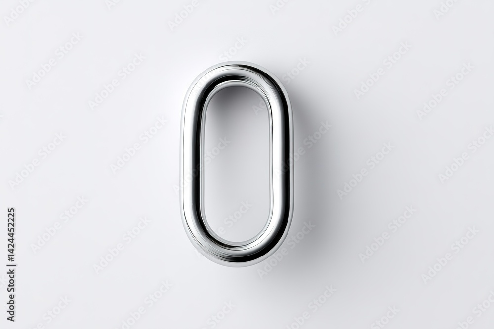 Poster metal oval abstract form displayed on a smooth white surface, emphasizing modern design aesthetics i
