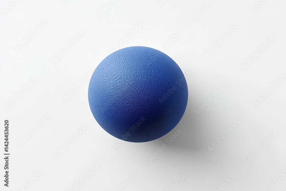 Poster blue textured sphere placed on a clean surface highlighting minimal design and simplicity in everyda