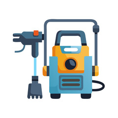 Isometric illustration of a portable pressure washer appliance