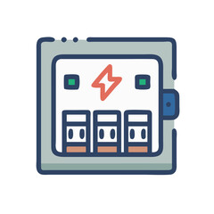 Fototapeta premium Cartoon style electrical panel or breaker box illustration