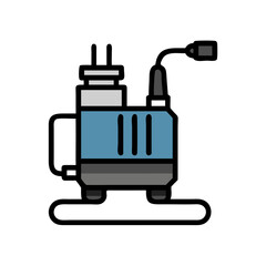 Portable Air Compressor Icon on Black Background Minimalist Style