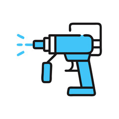 Icon of a blue water gun on black background