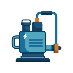 Modern Blue Flat Design Electric Pump and Clipboard