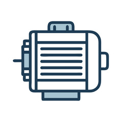 Electric motor vector icon illustration on black background