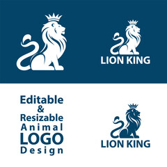 Single Logo. Lion king logo. Logo design for wildlife animal
