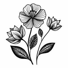  Vector flower Artwork. Whispers in bloom.