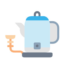 Electric kettle isolated on black background, vector illustration