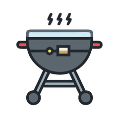Cartoon Style Charcoal Grill For Barbecue Isolated Icon