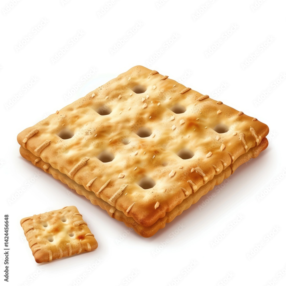 Poster square sandwich cracker with smaller cracker.