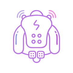 Vibrating massager machine for pain relief icon illustration